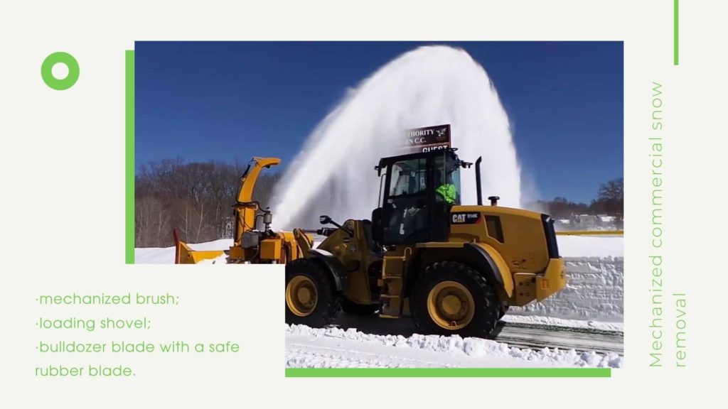 Mechanized commercial snow removal