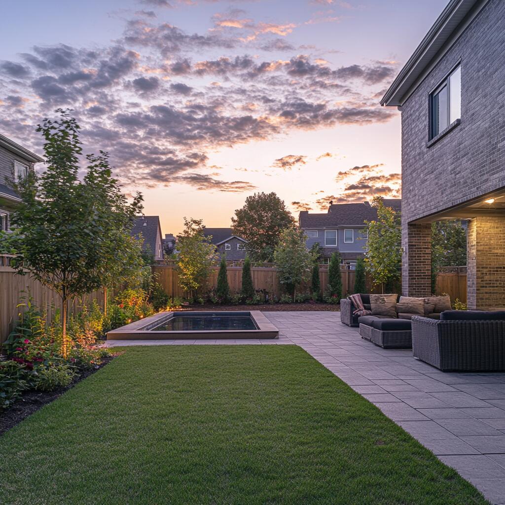 Backyard interlocking in Aurora