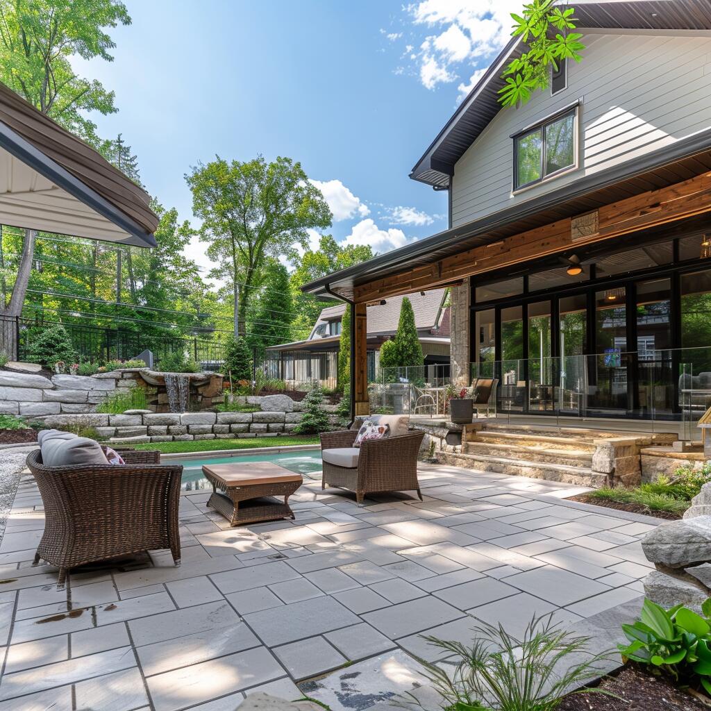 Backyard interlocking in Halton Hills