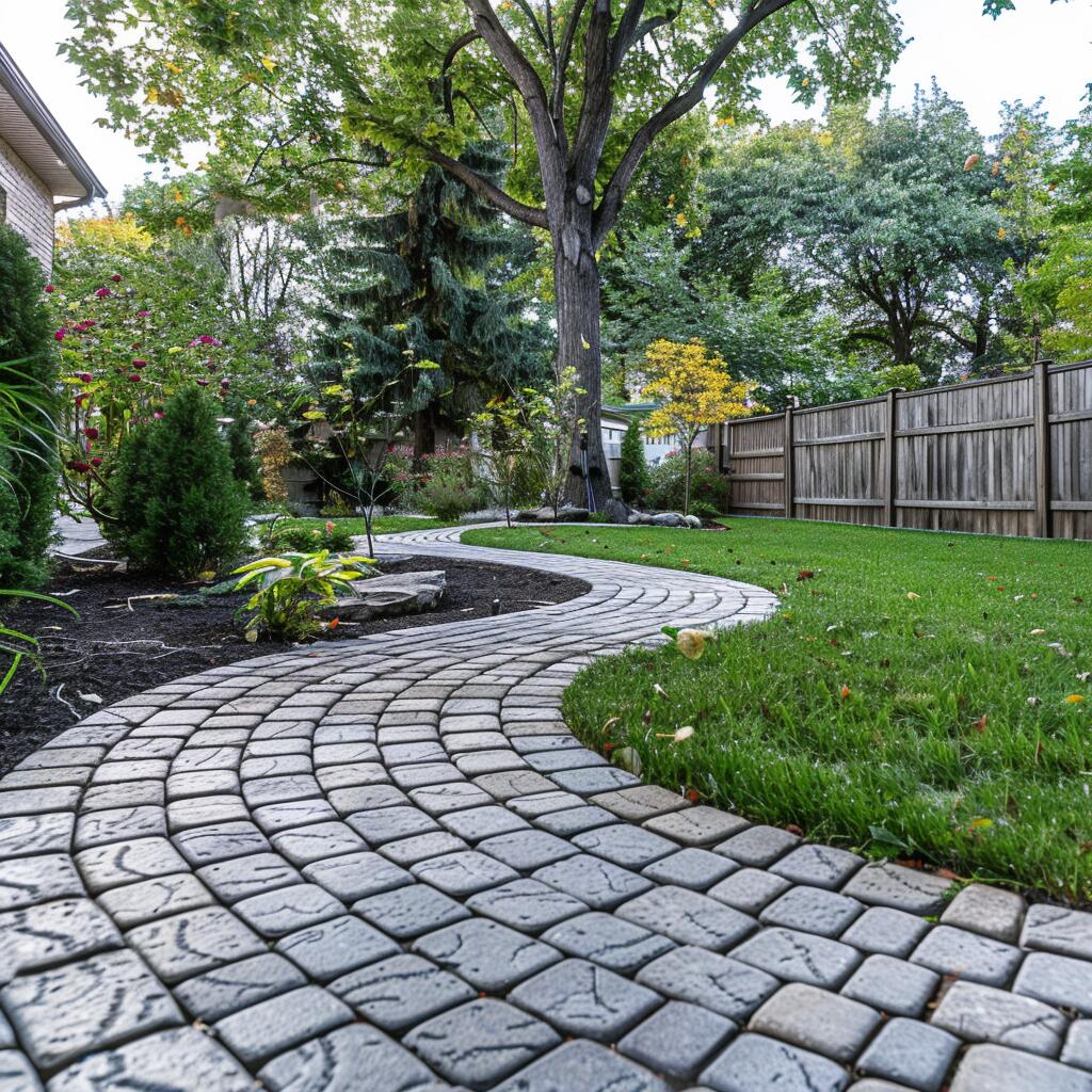 Backyard interlocking in Mississauga