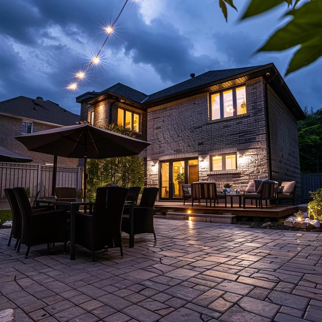 Backyard interlocking in North York