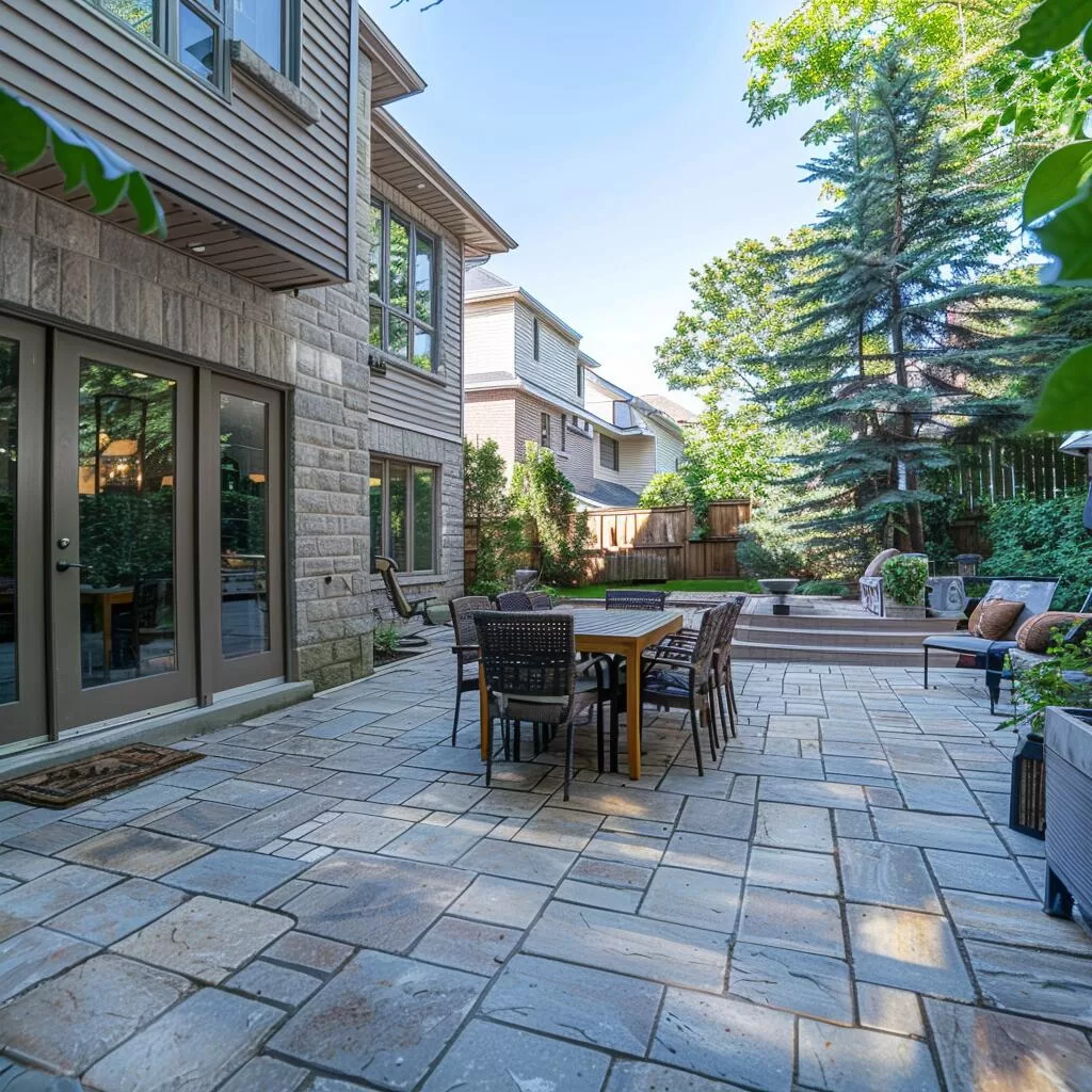 Backyard interlocking in Oakville