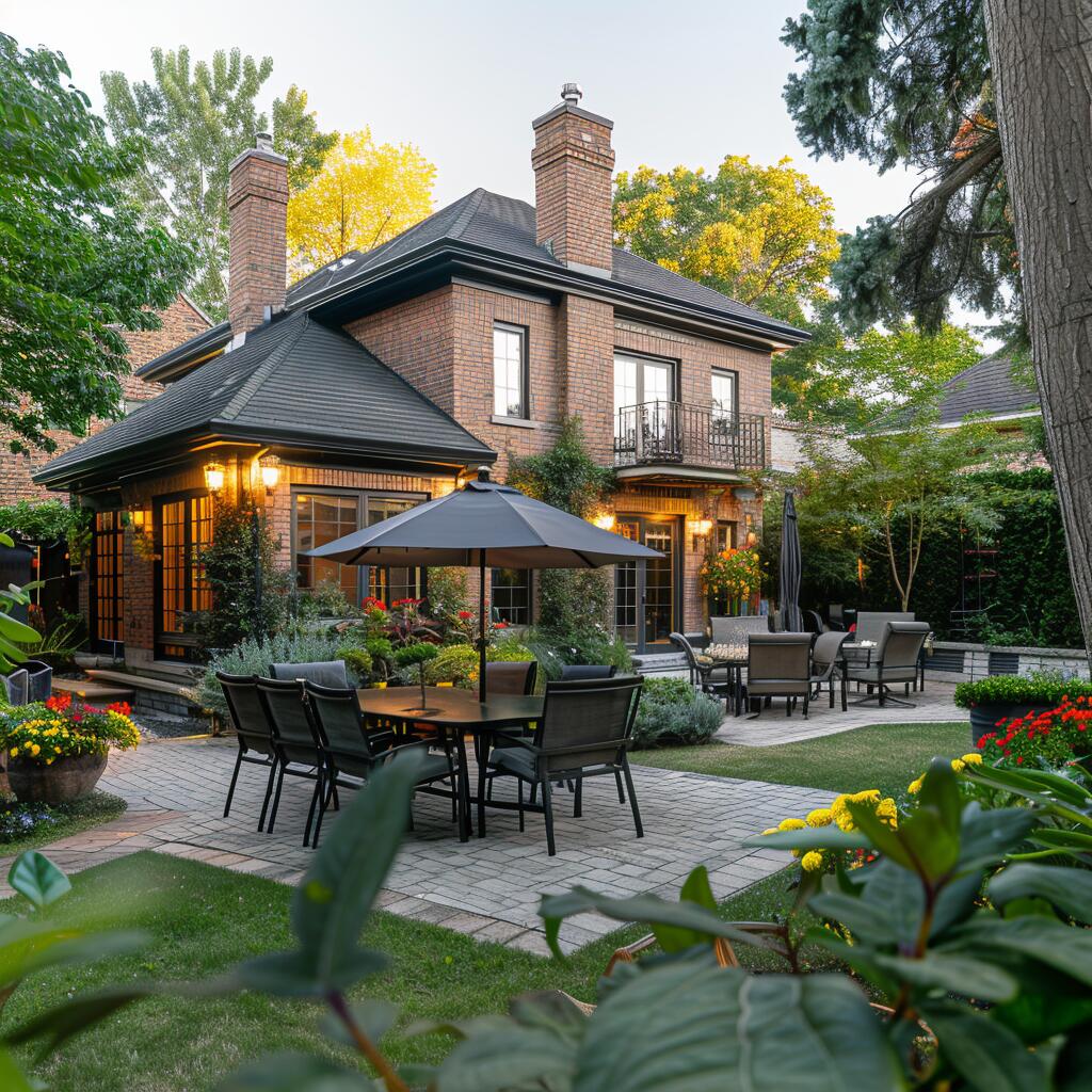 Backyard interlocking in York Mills