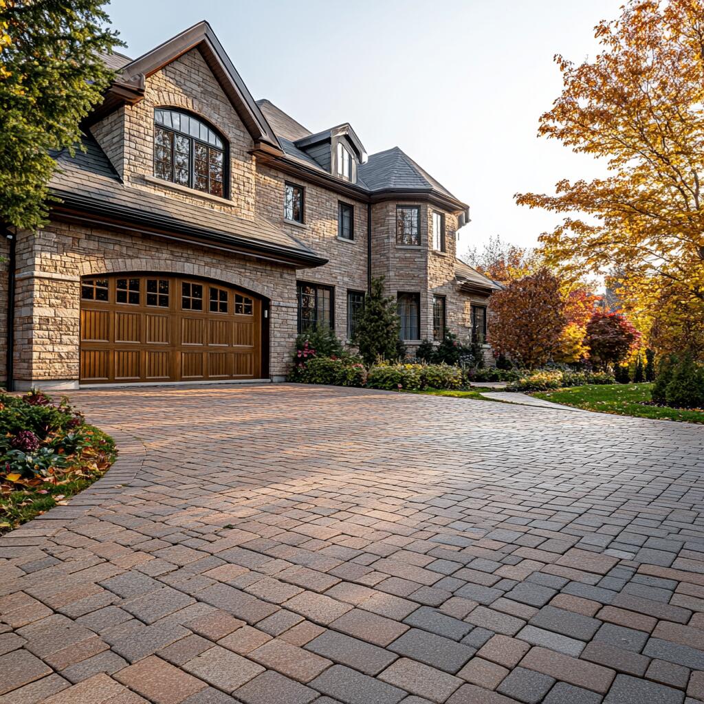 Brick driveway interlocking in Ajax