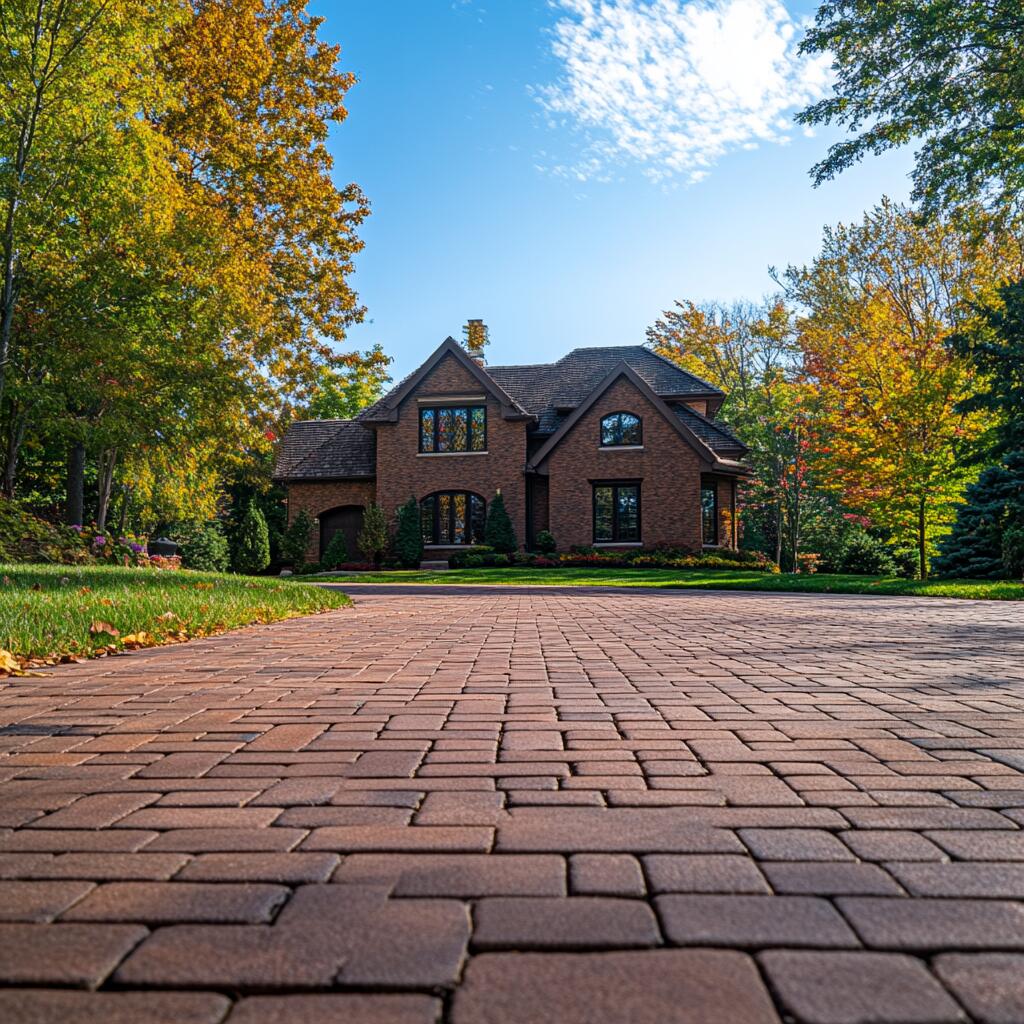 Brick driveway interlocking in Downtown Toronto