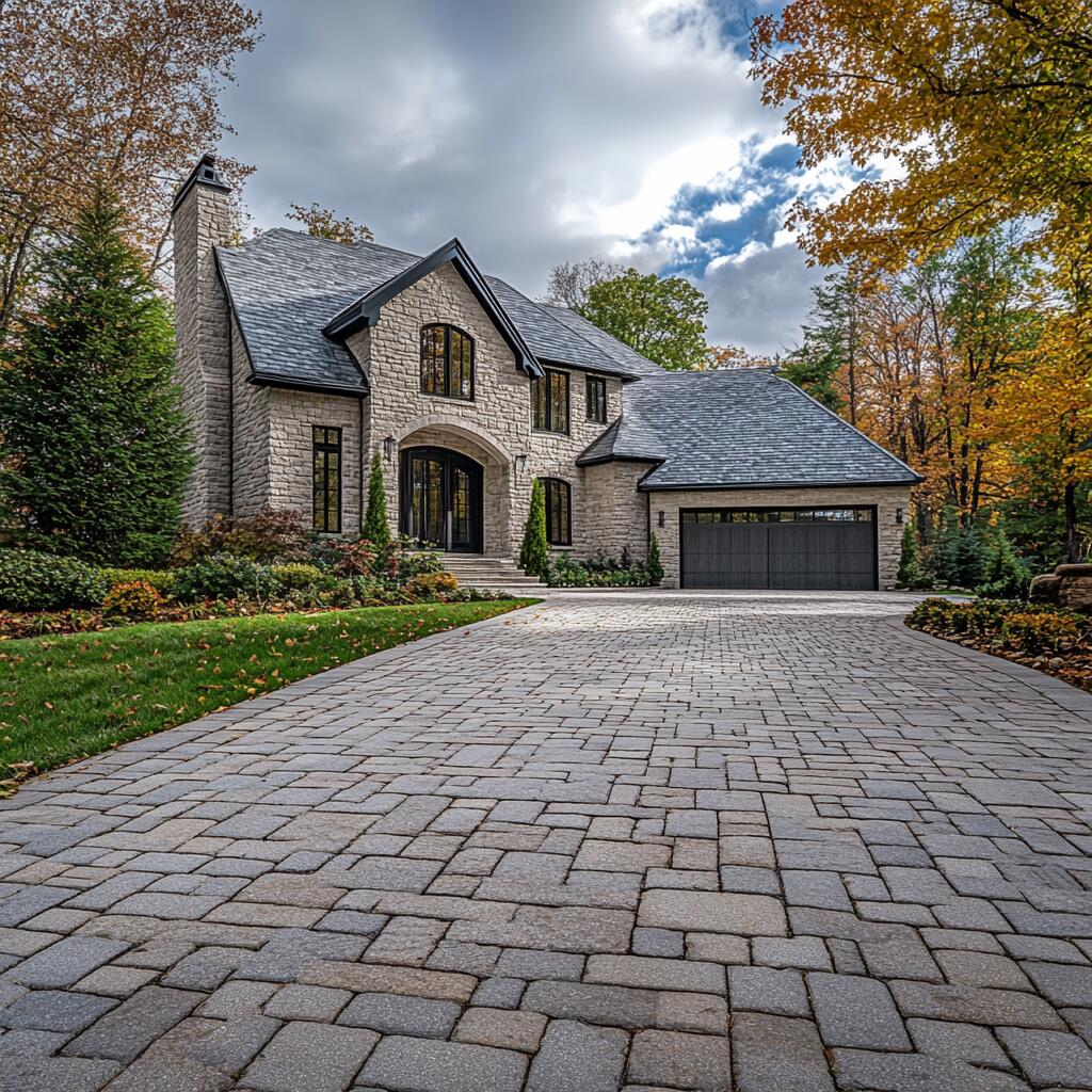 Brick driveway interlocking in Halton Hills