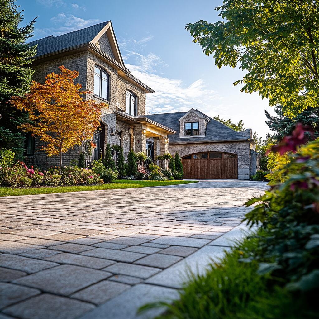 Brick driveway interlocking in Milton