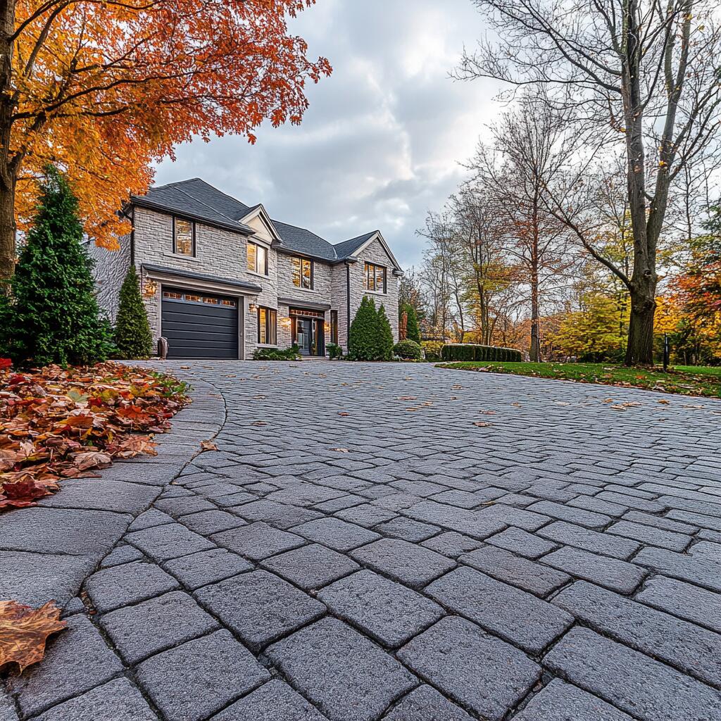 Brick driveway interlocking in Mississauga