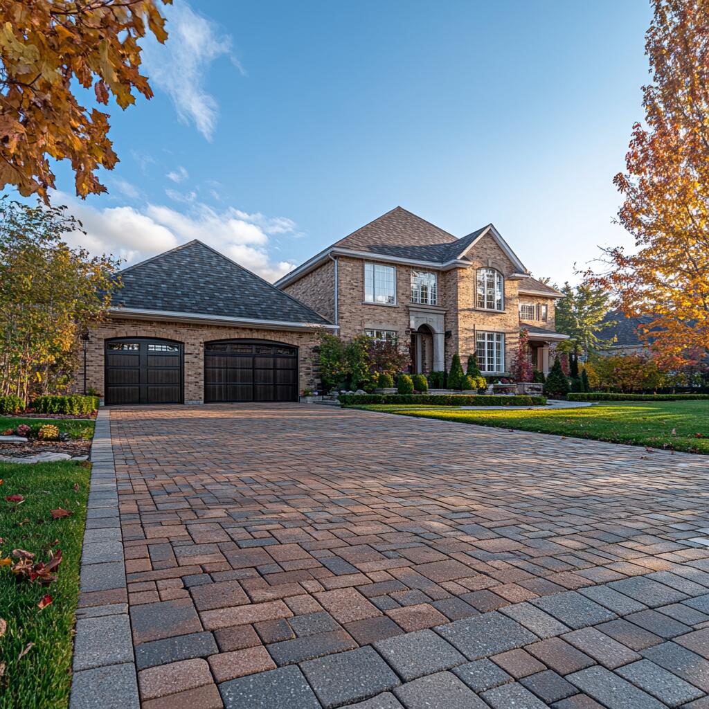 Brick driveway interlocking in Oakville