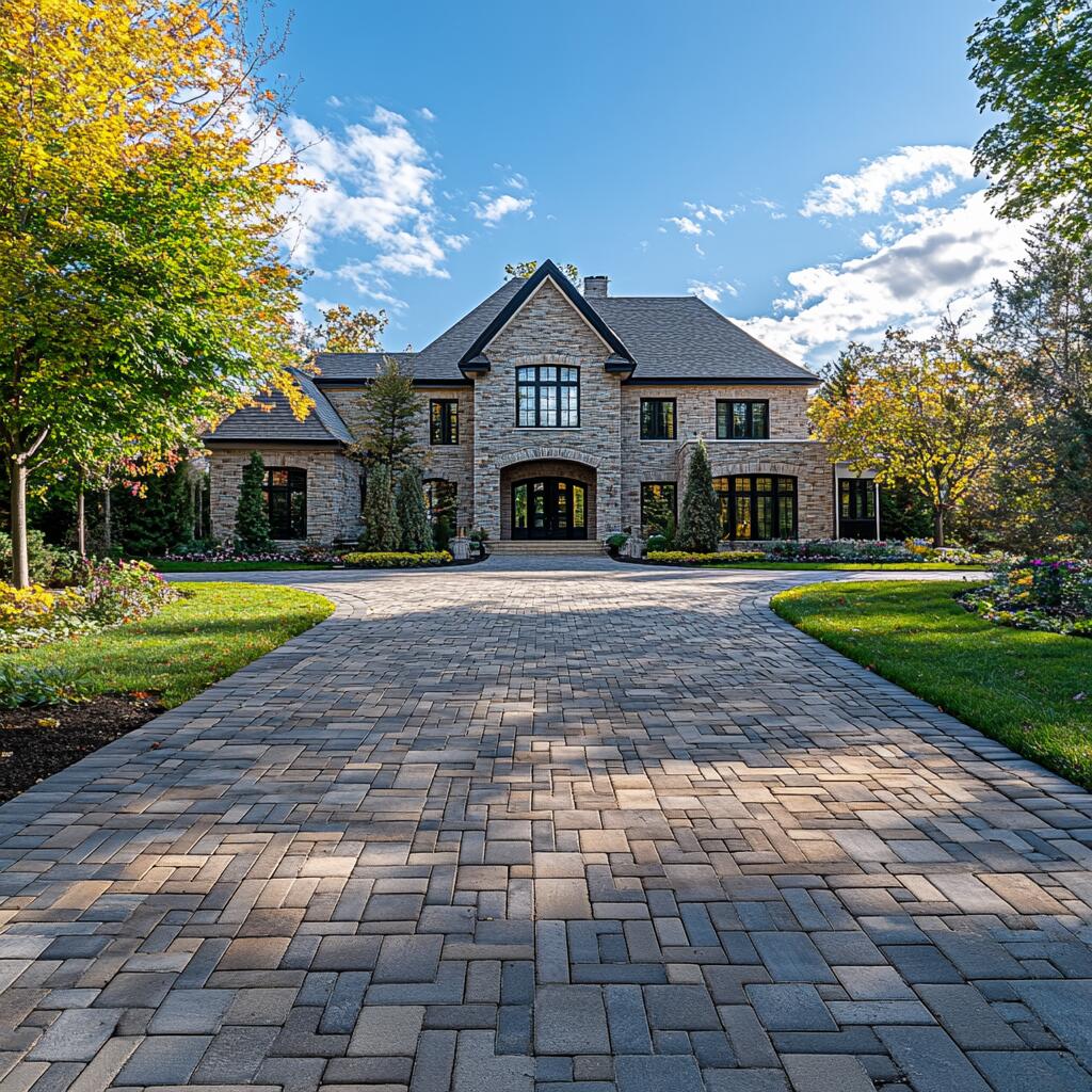 Brick driveway interlocking in Rosedale