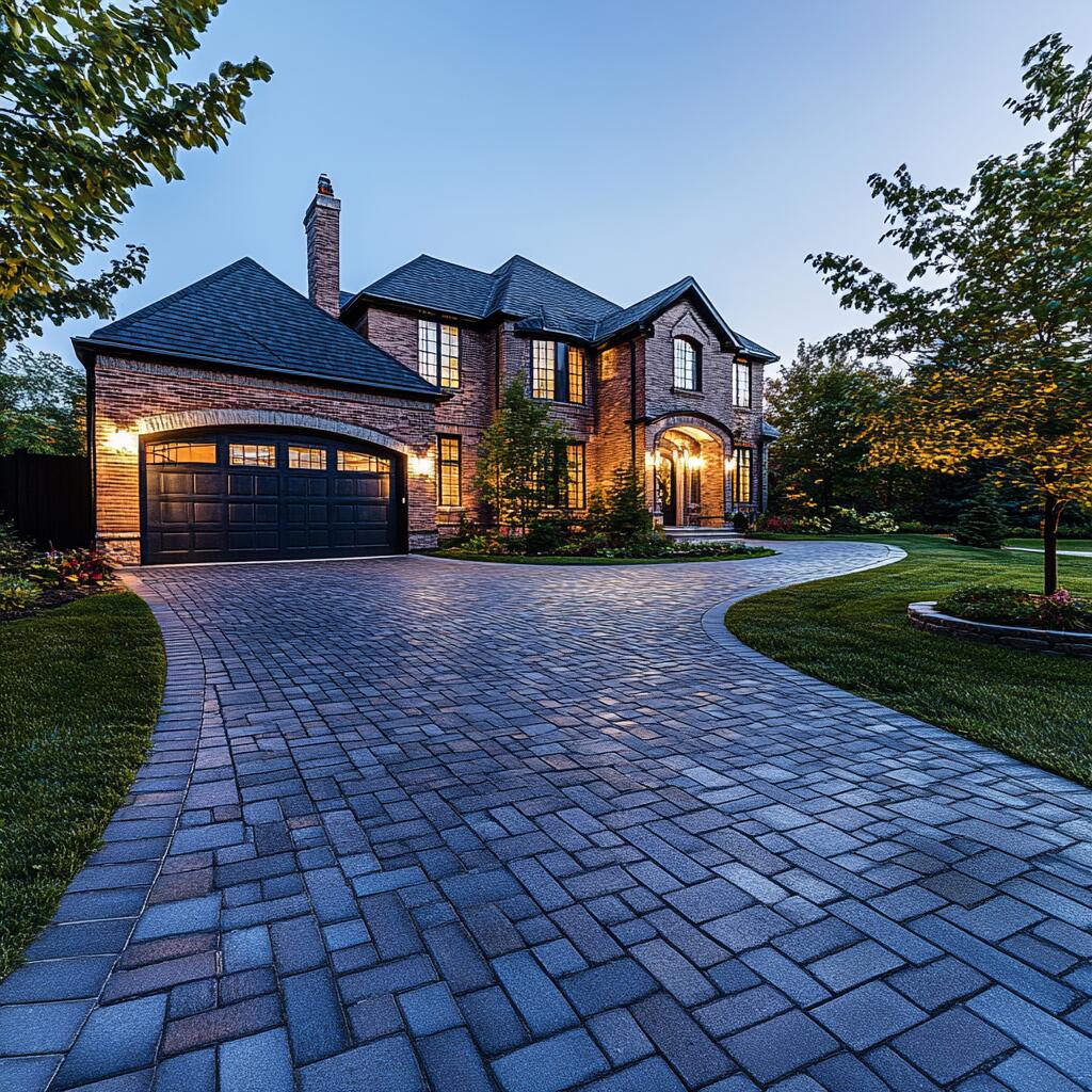 Brick driveway interlocking in Stouffville