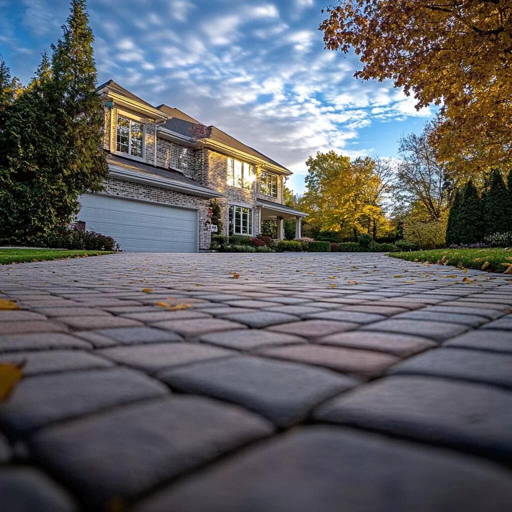 Brick driveway interlocking in Uxbridge