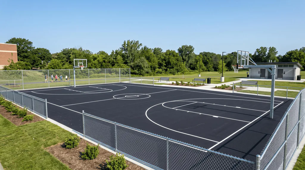 Basketball Court Construction in Maple