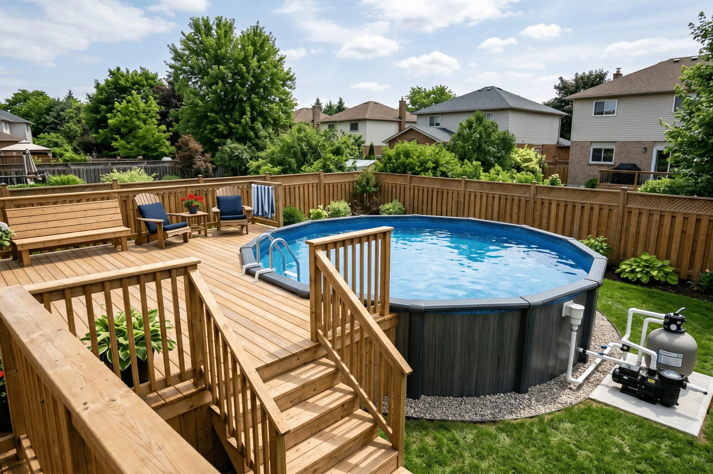 Above Ground Pool Installation in Caledon