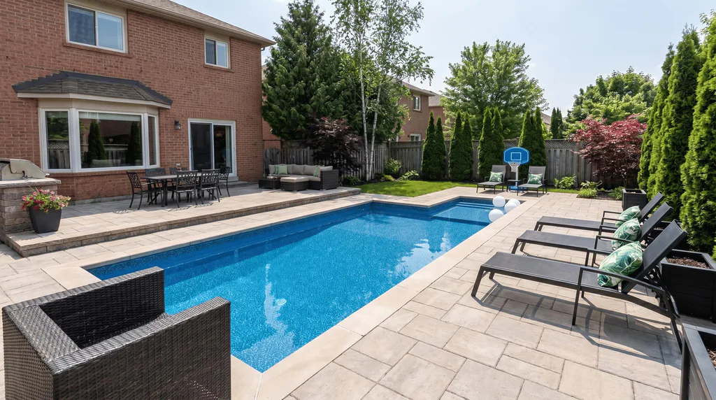 Fiberglass swimming pool installation